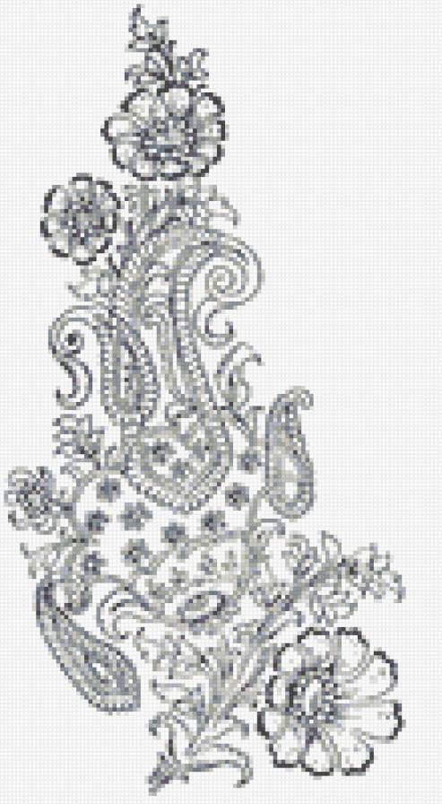 Цветы монохром народные - предпросмотр