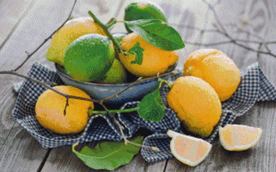 Лимонки - лайм, ветка, лимон - предпросмотр