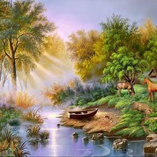 Схема вышивки «у реки»