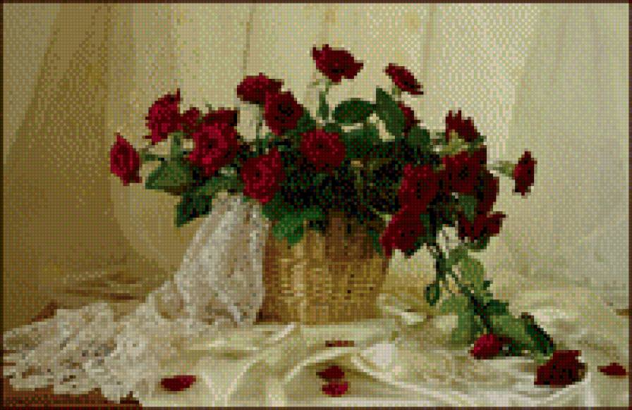 Натюрморт Розы - натюрморт, цветы - предпросмотр