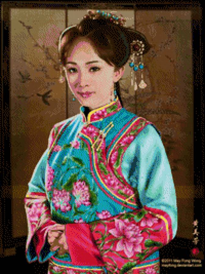 belleza china en azul - предпросмотр