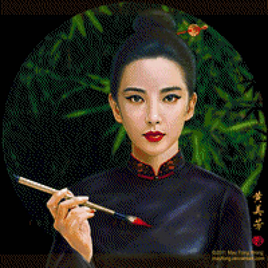 belleza china en negro - предпросмотр