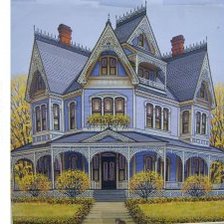 Схема вышивки «blue house»