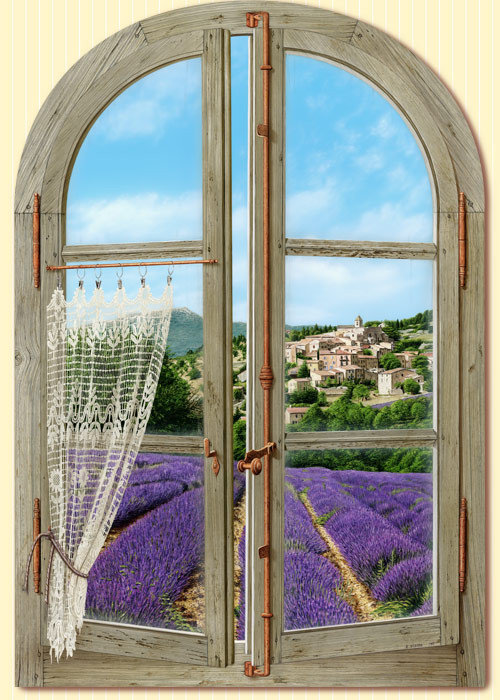 campo de lavanda a traves de la ventana - оригинал