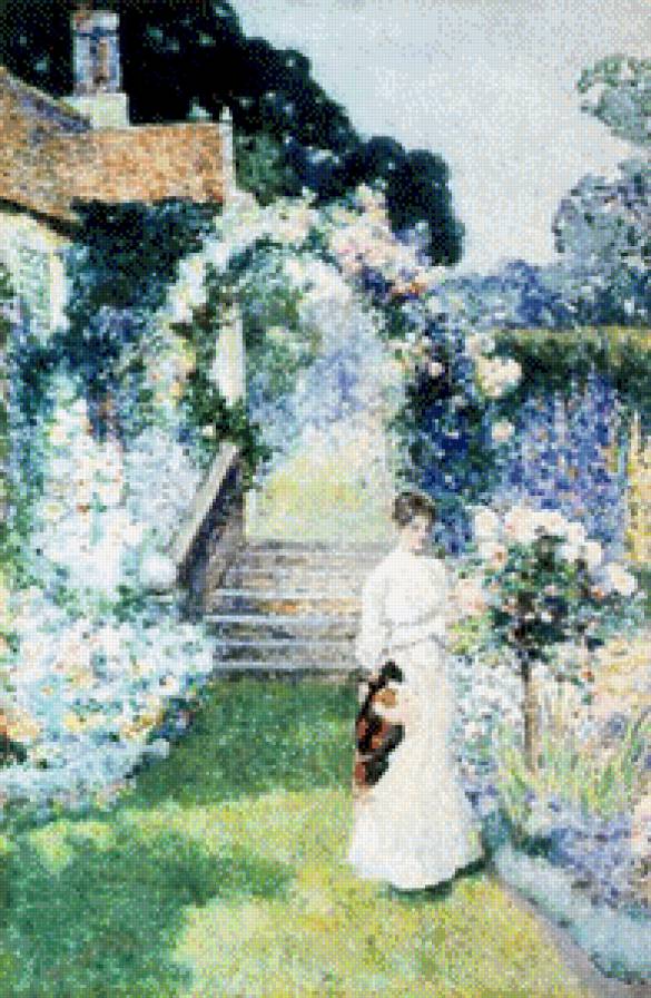 David Woodlock-TendingThe Roses In A Cheshire Garden - предпросмотр