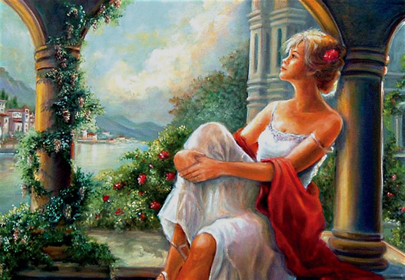 мечтательница - девушка, природа - оригинал