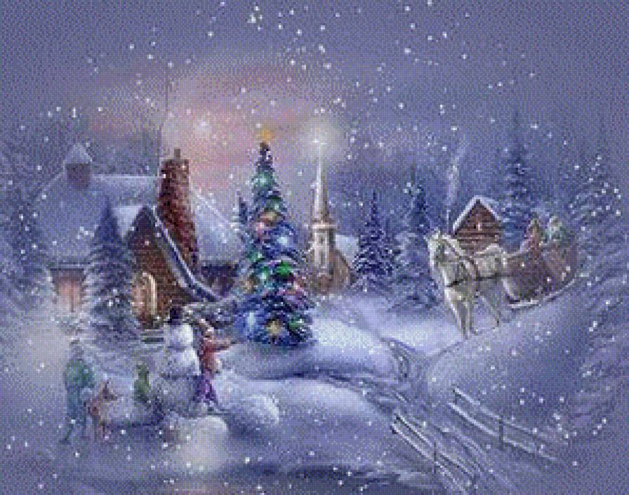 Новий рік - ліс, зима, сніговик, новий рік - предпросмотр