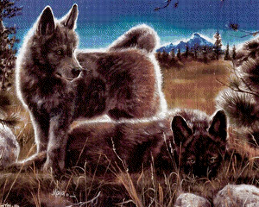 волчата - природа, животное, волк - предпросмотр