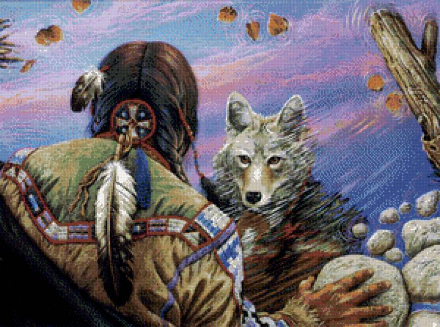 отражение - тотем, волк, животное - предпросмотр