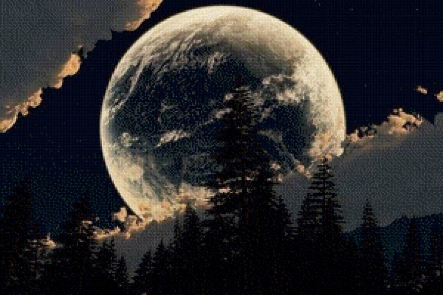 луна - ночь, луна, небо - предпросмотр