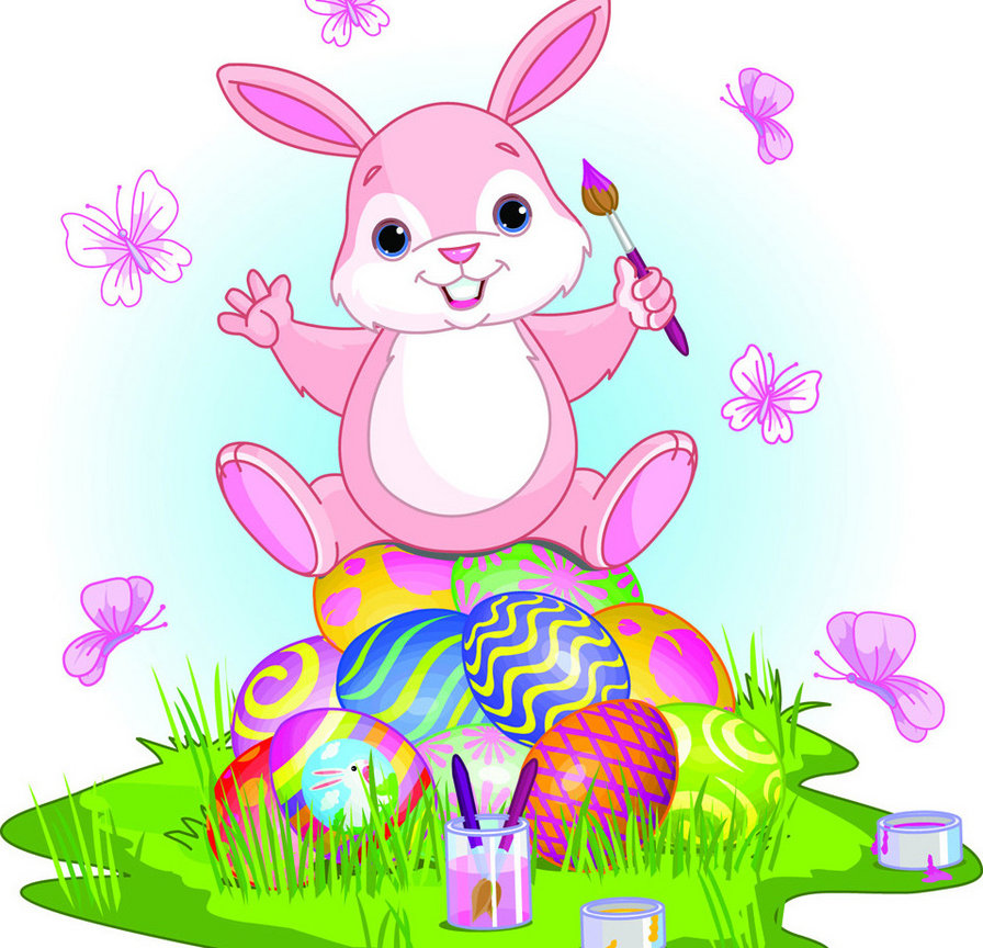 Пасхальный кролик - кролик, пасха, крестик - оригинал