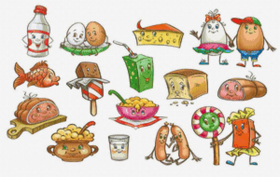 еда - кухня, конфеты, яйца, сыр, продукты, каша, хлеб, детское - предпросмотр