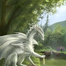 Схема вышивки «белый дракон»