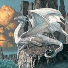 Схема вышивки «белый дракон»