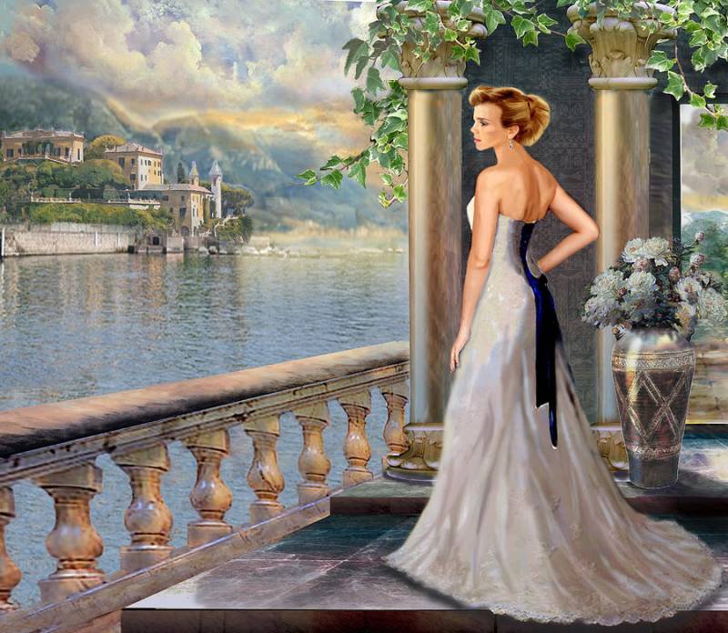 в ожидании - пейзаж, девушка - оригинал