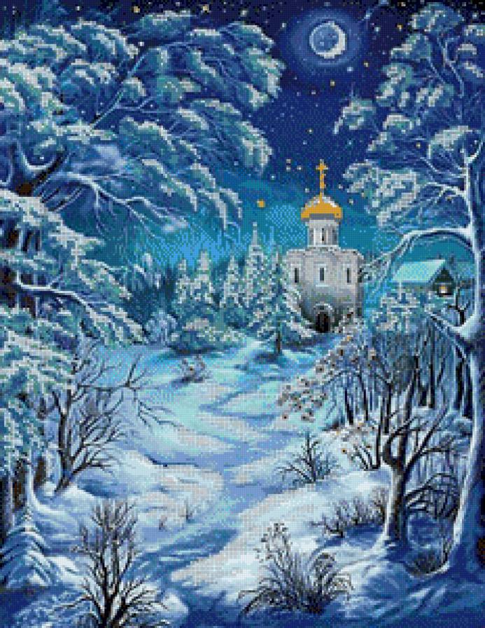 Зима - церковь, природа, пейзаж, зима - предпросмотр