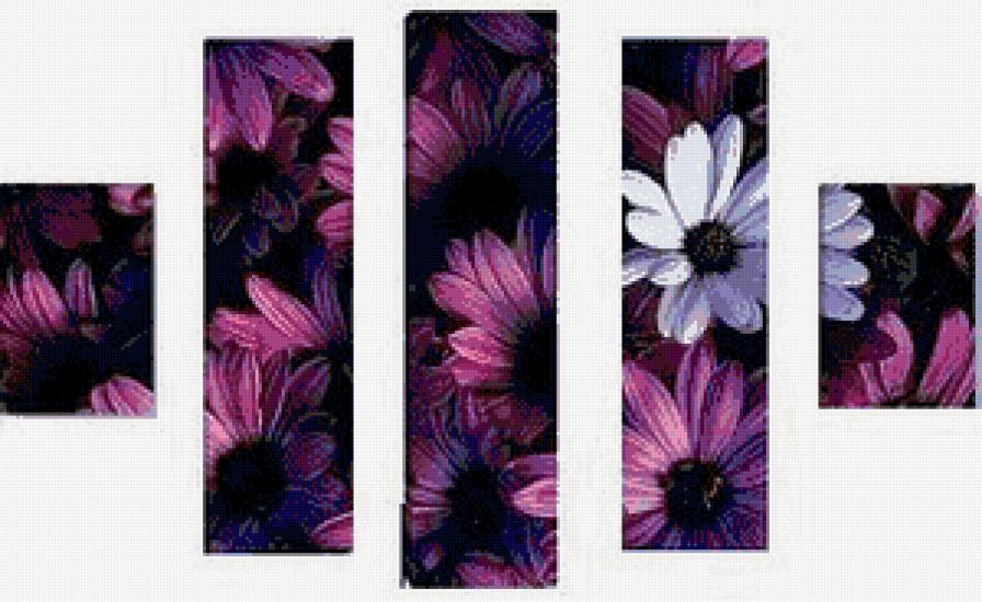 триптих цветы - цветы - предпросмотр