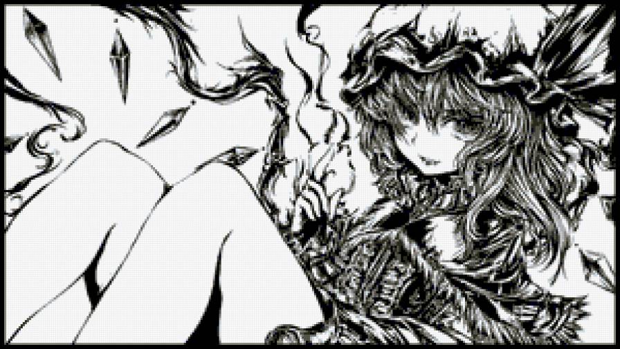 Девушка аниме - монохром, лолито, девушка, аниме - предпросмотр