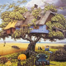 Оригинал схемы вышивки «дом на дереве» (№811707)