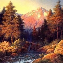 Схема вышивки «горный пейзаж»