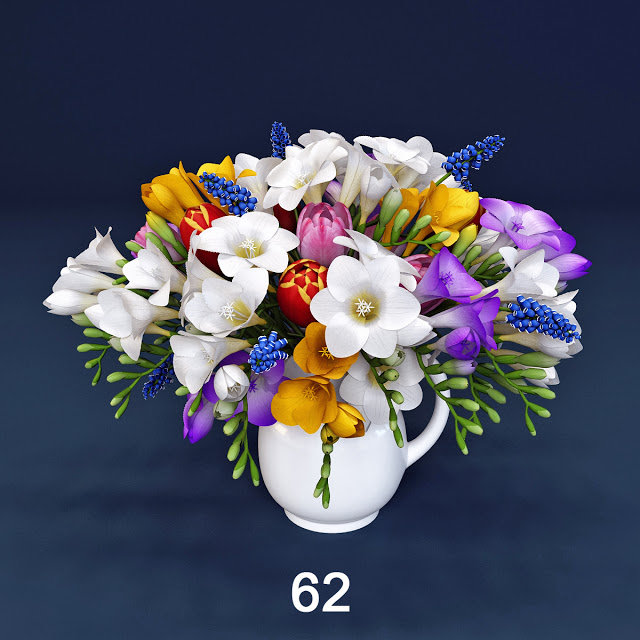 Яркий букет) - букет, крестик, геоцинты, dmc, лилии - оригинал