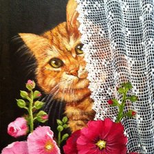 Схема вышивки «котик»