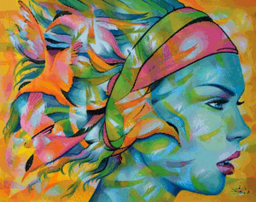 абстракция - абстракция, девушка, портрет - предпросмотр