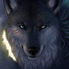 Схема вышивки «волк»