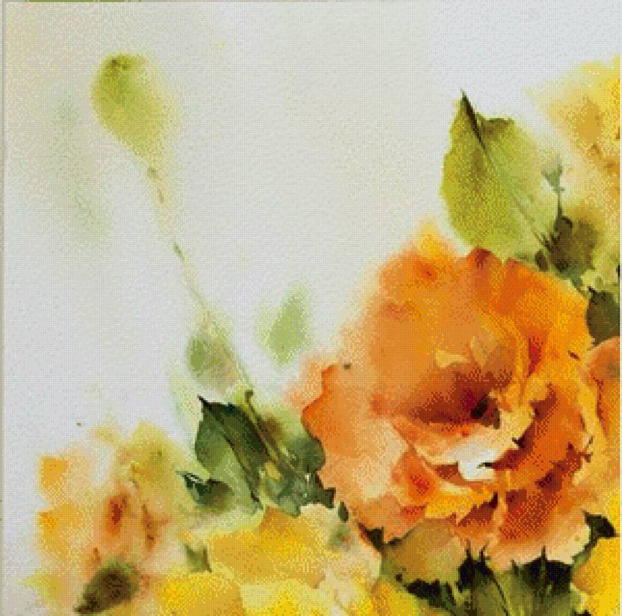 художника Mohammad Yazdchi часть3 - акварель цветы в частях - предпросмотр