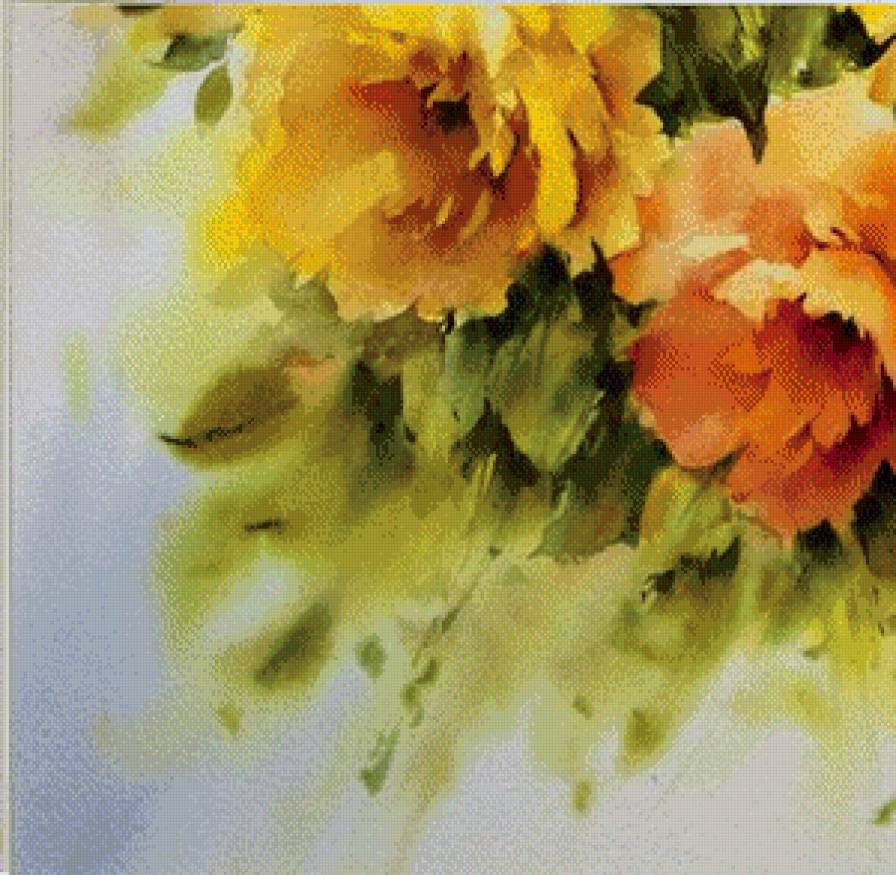 художника Mohammad Yazdchi часть4 - акварель цветы в частях - предпросмотр