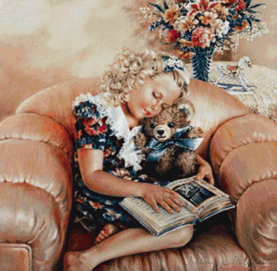 уснула за книжкой - дети - предпросмотр