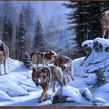 Схема вышивки «Волки»