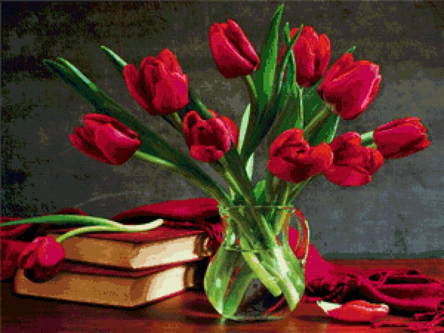 тюльпаны - картина, цветы - предпросмотр
