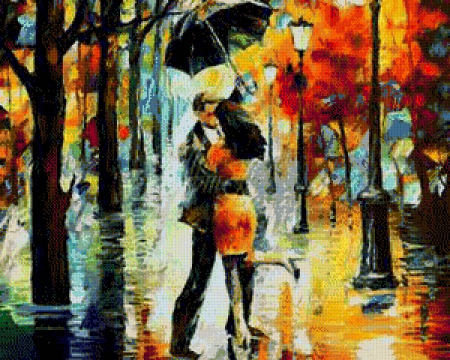 Любовь - города, картина, любовь, пара - предпросмотр