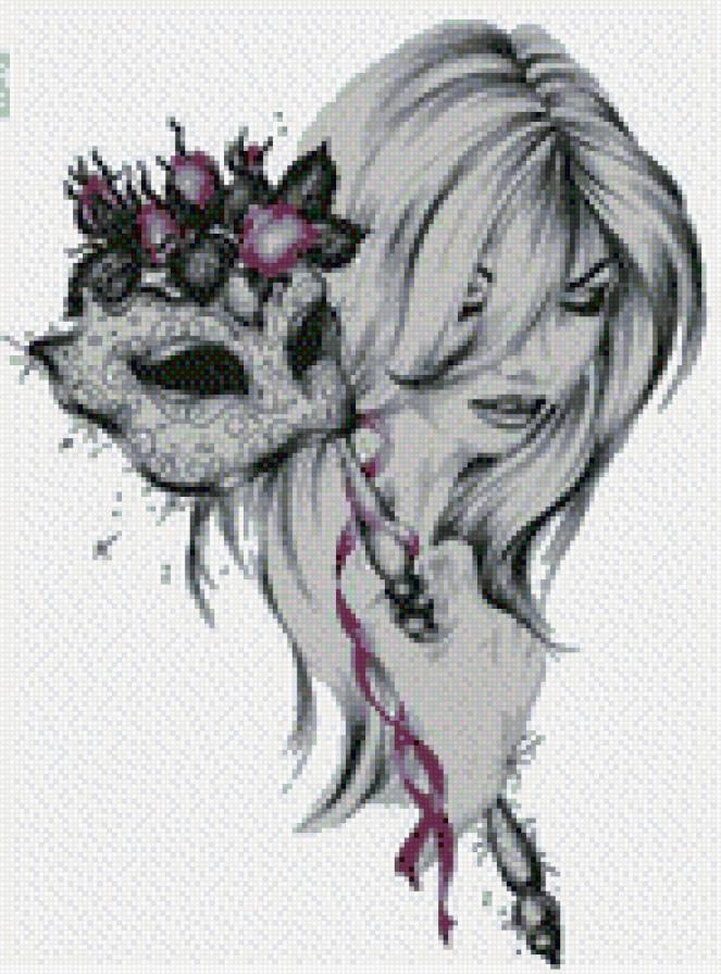 девушка с маской-2 - предпросмотр