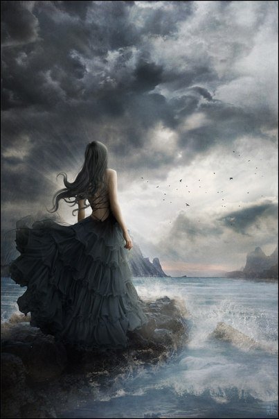 грозовое небо - небеса, гроза, небо, девушка - оригинал