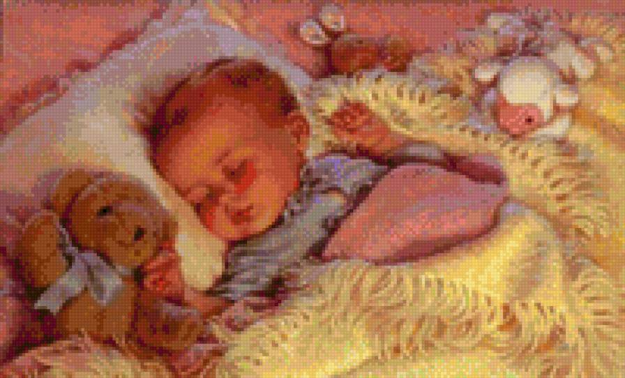 сладкий сон - дети, сон, игрушки - предпросмотр