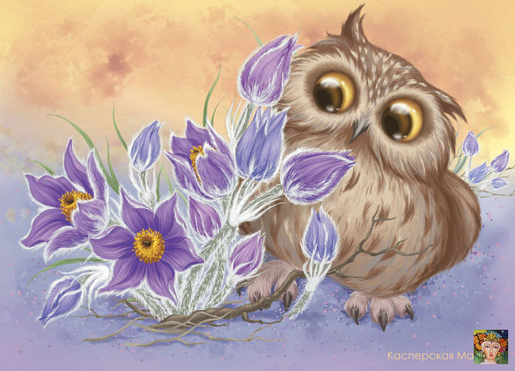 серия "детские" - детям.птенчик.цветы - оригинал