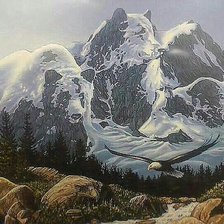 Оригинал схемы вышивки «гора три медведя» (№815615)