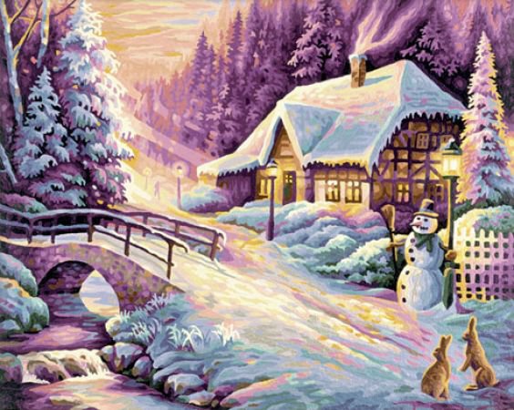 Зимний домик - оригинал