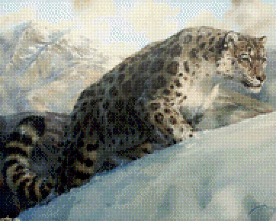 0205 - животные, кошки, кошка, барс, картина, красота, природа - предпросмотр