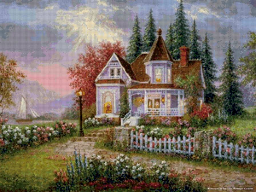 Дом мечты и парус - домик, парус, дом, мечта - предпросмотр