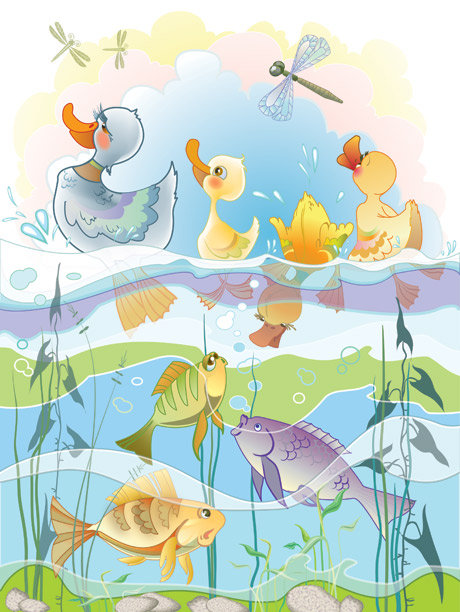 на пруду - детская - оригинал