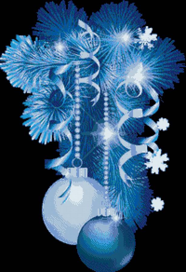синяя гирлянда - новый год, рождество, шары, синий, гирлянда - предпросмотр