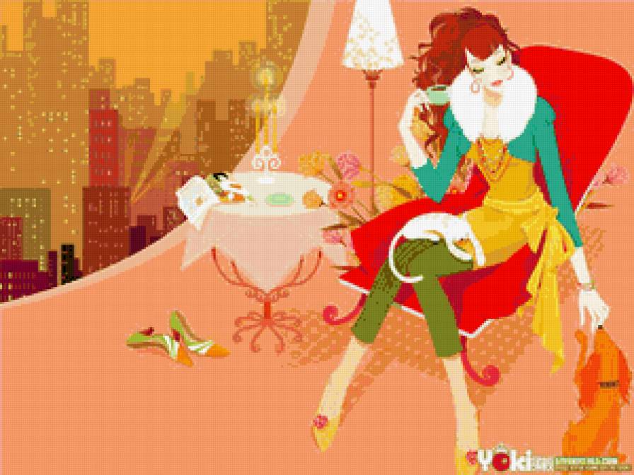 гламурненько - девушка, дом, уют - предпросмотр