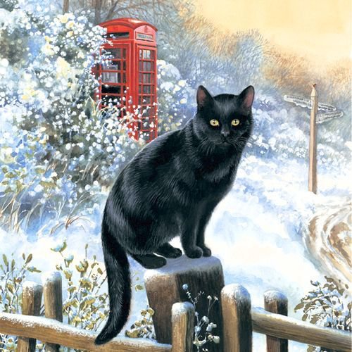 вышел на охоту - котики, кот, зима, коты - оригинал