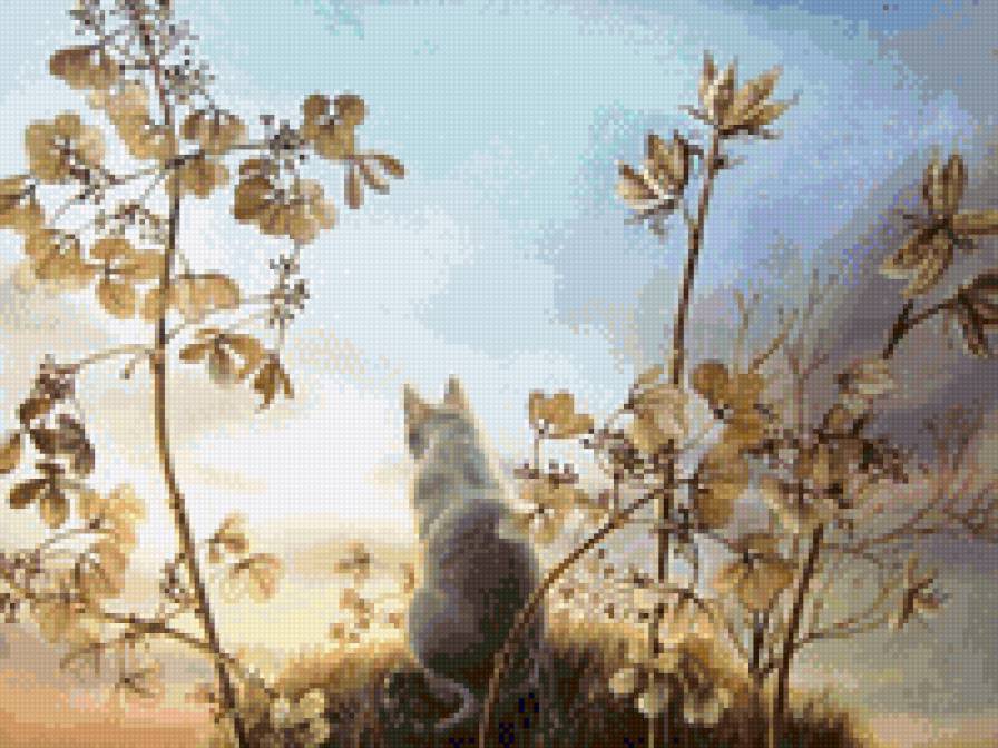 Опа!.. Мышь! - кот, осень, листва - предпросмотр