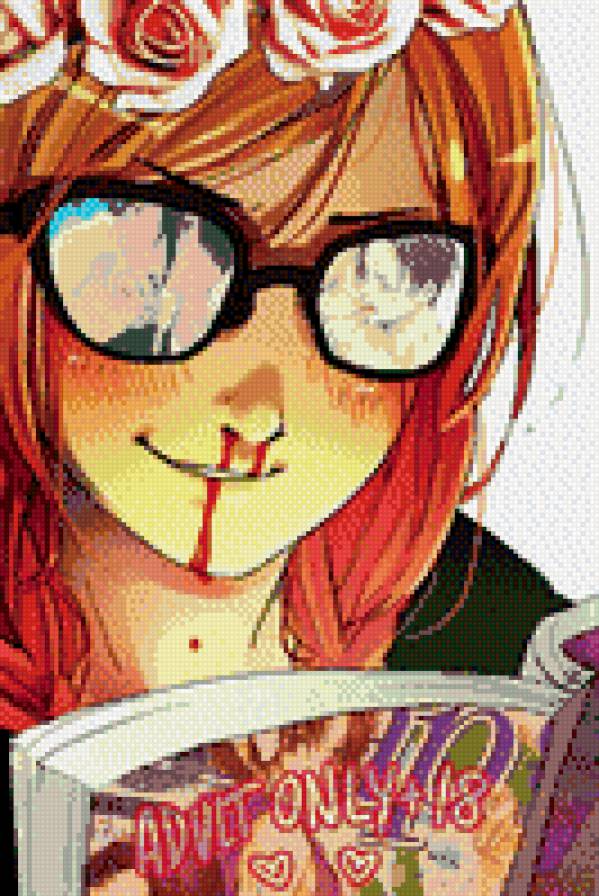 яойщица - кровь, отаку, яой, носокровь - предпросмотр