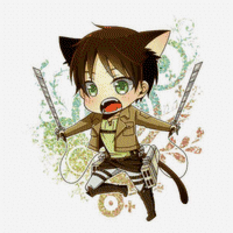 Эрен - аниме, эрен, атака титанов, котик - предпросмотр