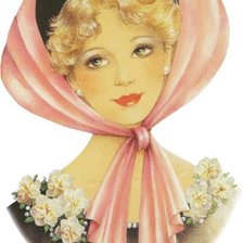 Оригинал схемы вышивки «мадам в шляпе» (№819266)
